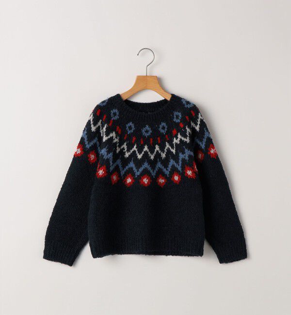 SHIPS KIDS「SHIPS KIDS:80～90cm /〈洗濯機可能〉フェアアイル柄 ニット」|ニット・セーター|ネイビー