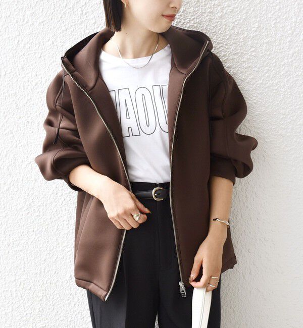 SHIPS for women「【WEB限定】〈手洗い可能〉ダンボール ダブルジップ フーディー 3」|パーカー|