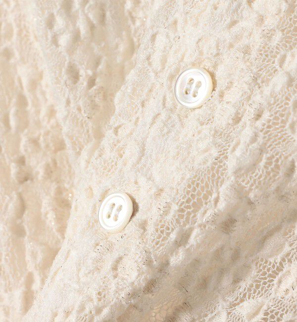 SHIPS for women「〈手洗い可能〉ラメ ラッセル レース ヘンリー ネック 2WAY プルオーバー」|Tシャツ・カットソー|