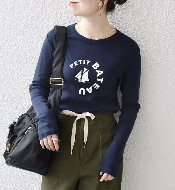 SHIPS any「【SHIPS any別注】PETIT BATEAU: プリント ロン TEE」|Tシャツ・カットソー|