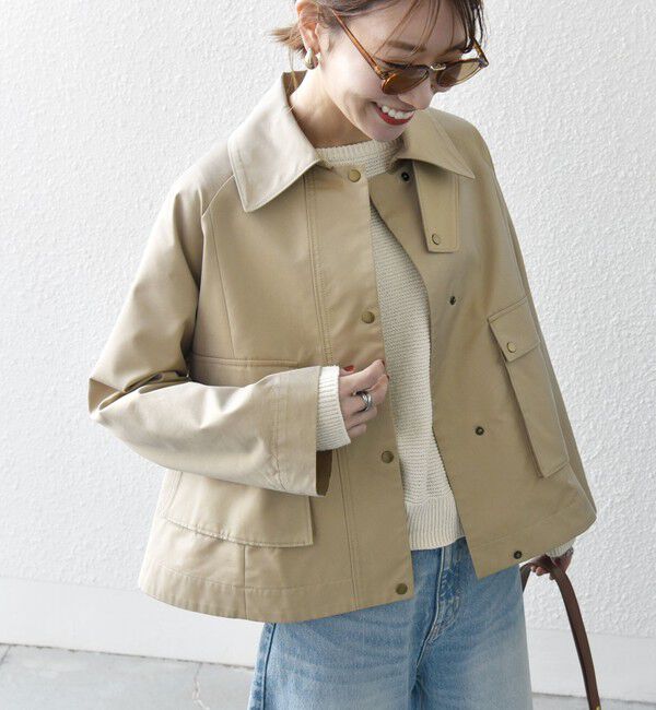 SHIPS any「SHIPS any:〈手洗い可能〉シャンブレー Aライン フレア ショート コート」|その他|