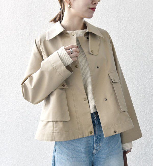 SHIPS any「SHIPS any:〈手洗い可能〉シャンブレー Aライン フレア ショート コート」|その他|