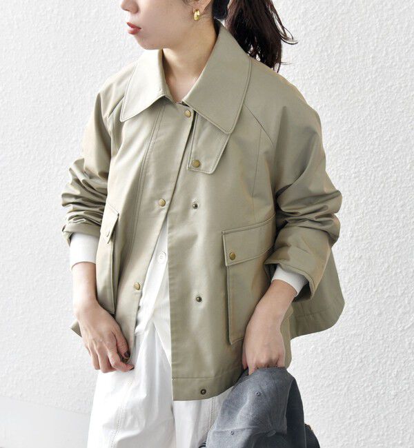 SHIPS any「SHIPS any:〈手洗い可能〉シャンブレー Aライン フレア ショート コート」|その他|