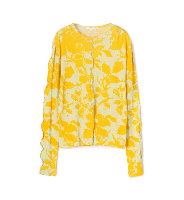 SOULEIADO「コットンプリント クルーネックプルオーバー」|Tシャツ・カットソー|22 イエロー系