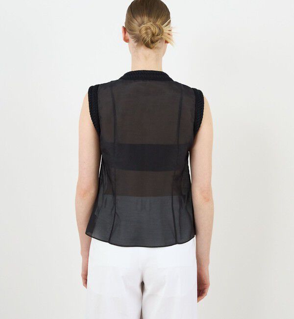 DES PRES「コットンシルクローン スリーブレスブラウス」|シャツ・ブラウス|