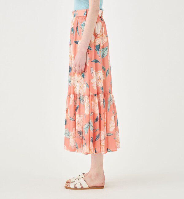 Ballsey「バチックフラワープリント ボリュームティアードスカート」|フレア|