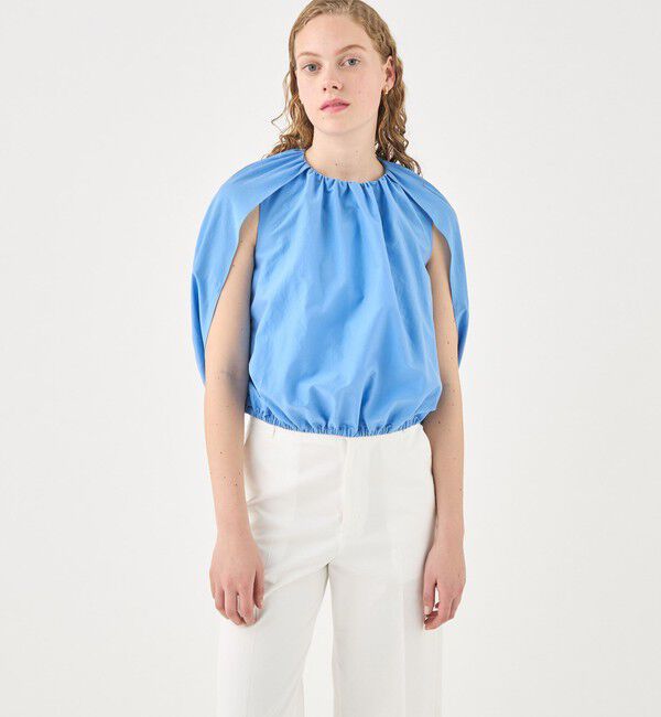 TOMORROWLAND collection「コットンシルクシャンブレー バルーンフレンチスリーブブラウス」|シャツ・ブラウス|