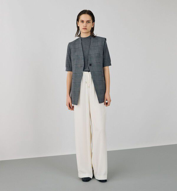 DES PRES「グレンチェックグリッタープリント カラーレスジレ」|ベスト・ジレ|