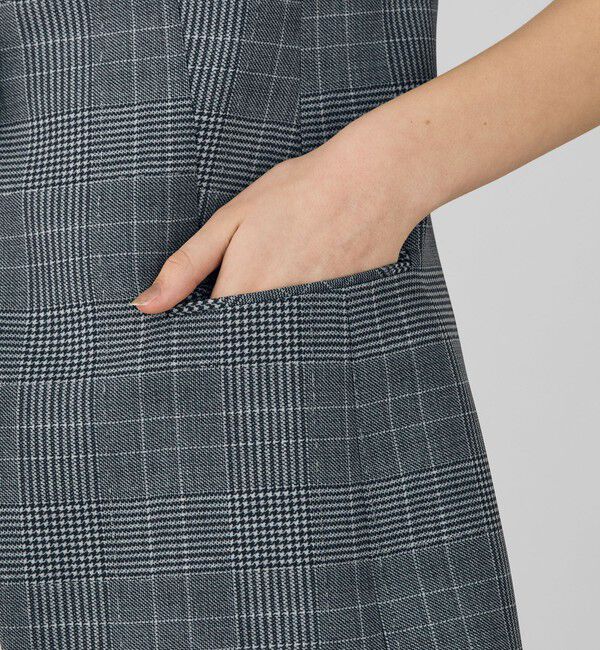 DES PRES「グレンチェックグリッタープリント カラーレスジレ」|ベスト・ジレ|