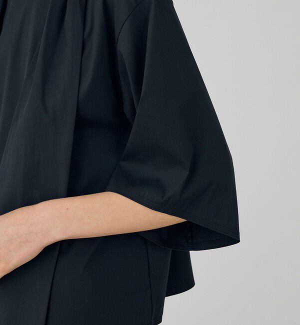 DES PRES「コットンストレッチポプリン タイブラウス」|シャツ・ブラウス|