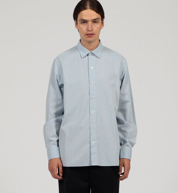 TOMORROWLAND MENS「コットンウールツイル ショートポインテッドワイドカラーシャツ」|シャツ・ブラウス|