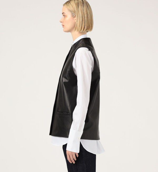 TOMORROWLAND BUYING WEAR「CINQUANTA METAL BUTTON レザーベスト」|ベスト・ジレ|