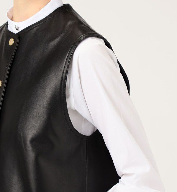 TOMORROWLAND BUYING WEAR「CINQUANTA METAL BUTTON レザーベスト」|ベスト・ジレ|