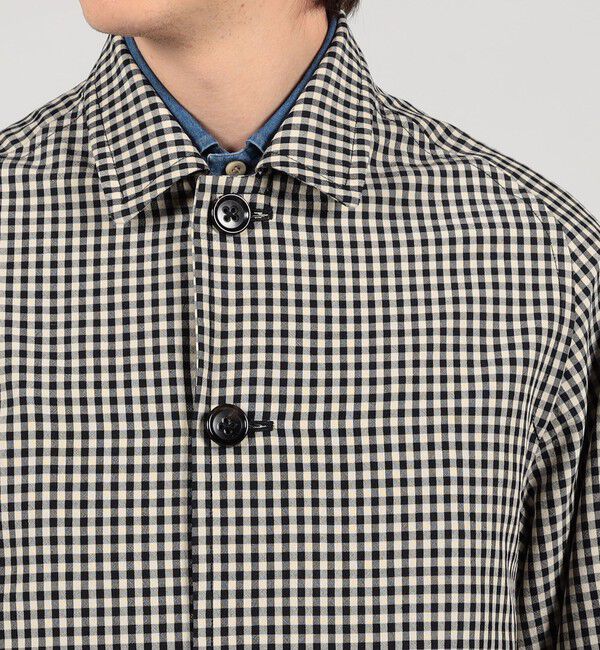 TOMORROWLAND MENS「シルクカシミア ギンガムチェック シングルブレステッド ショートコート」|その他|