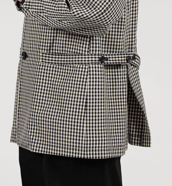 TOMORROWLAND MENS「シルクカシミア ギンガムチェック シングルブレステッド ショートコート」|その他|