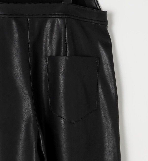 MACPHEE「レザーライク サロペット」|オールインワン|