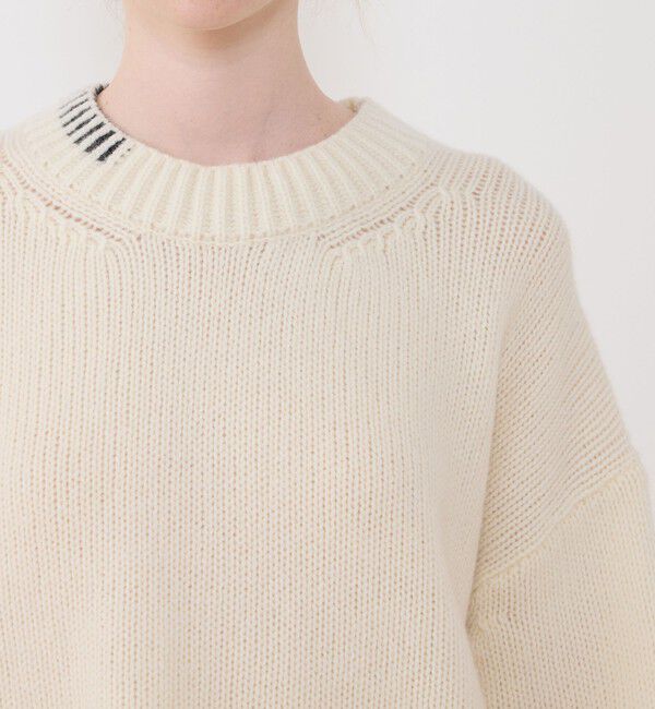 GALERIE VIE「パーシャルストライプ クルーネックプルオーバー」|ニット・セーター|