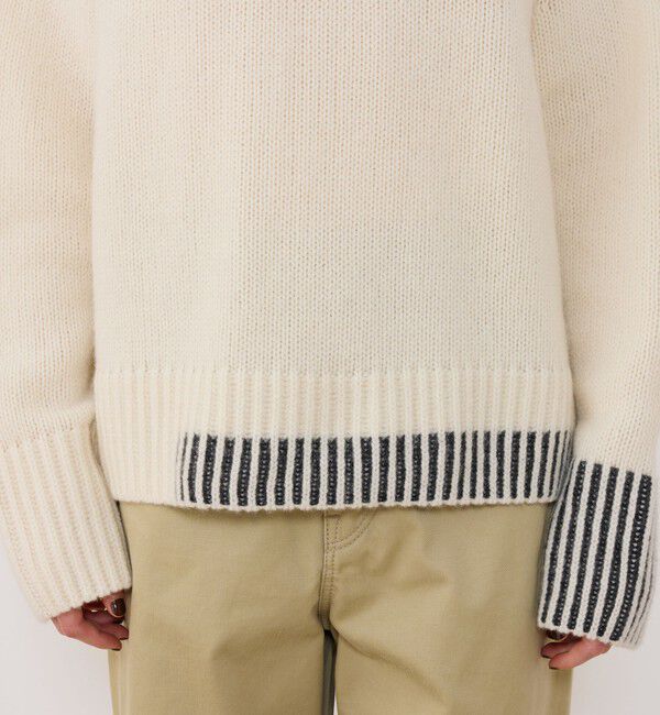 GALERIE VIE「パーシャルストライプ クルーネックプルオーバー」|ニット・セーター|