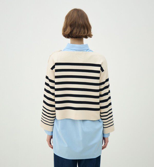 MACPHEE「パネルボーダー ボートネックプルオーバー」|ニット・セーター|
