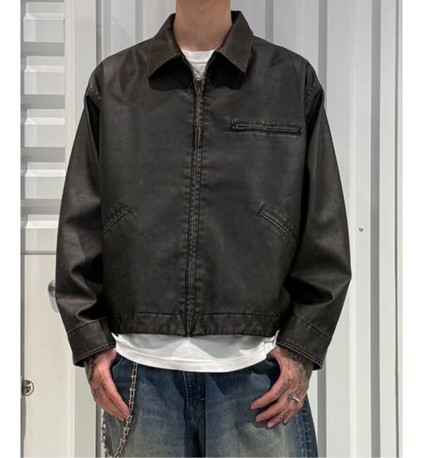 JOINT WORKS「J フェードフェイクレザーブルゾン」|その他|ブラック