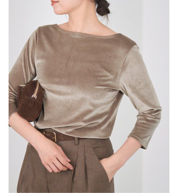 IENA「スノーベロア プルオーバー」|Tシャツ・カットソー|ベージュ