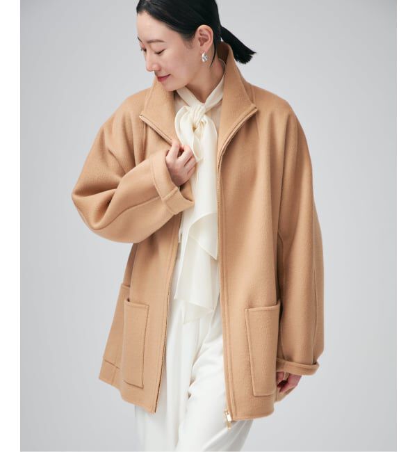 VERMEIL par iena「スタンドカラーZIPリバーコート」|その他|キャメル