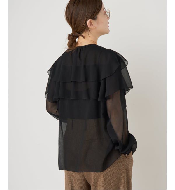 IENA「《一部カラーWEB・一部店舗限定/追加》楊柳フリルブラウス」|シャツ・ブラウス|