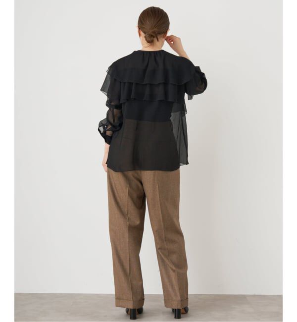 IENA「《一部カラーWEB・一部店舗限定/追加》楊柳フリルブラウス」|シャツ・ブラウス|