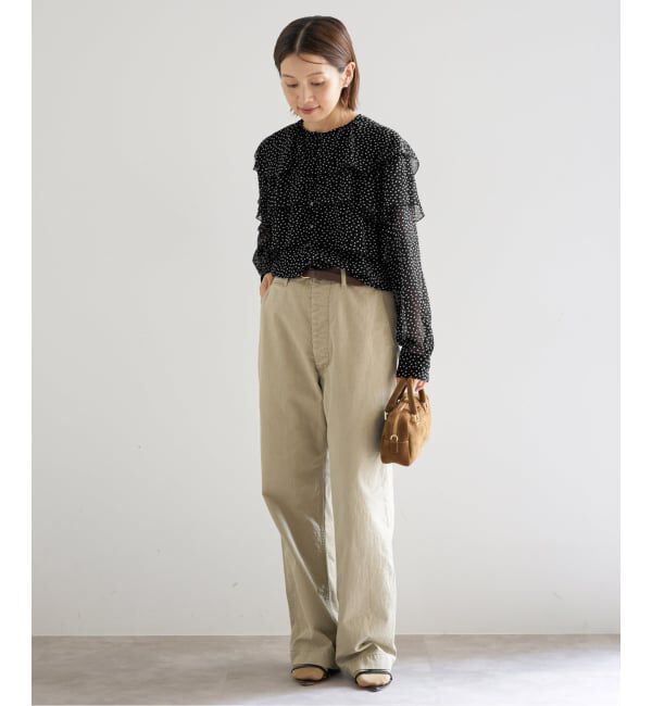 IENA「《一部カラーWEB・一部店舗限定/追加》楊柳フリルブラウス」|シャツ・ブラウス|