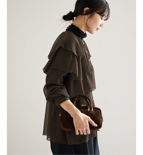 IENA「《一部カラーWEB・一部店舗限定/追加》楊柳フリルブラウス」|シャツ・ブラウス|