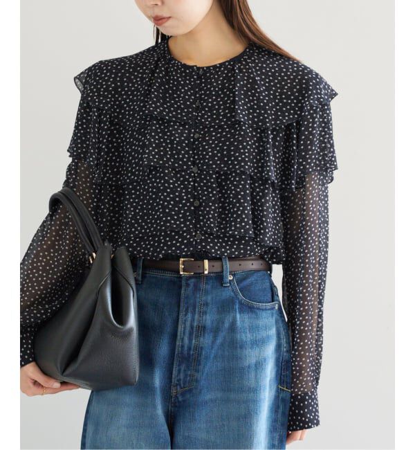 IENA「《一部カラーWEB・一部店舗限定/追加》楊柳フリルブラウス」|シャツ・ブラウス|