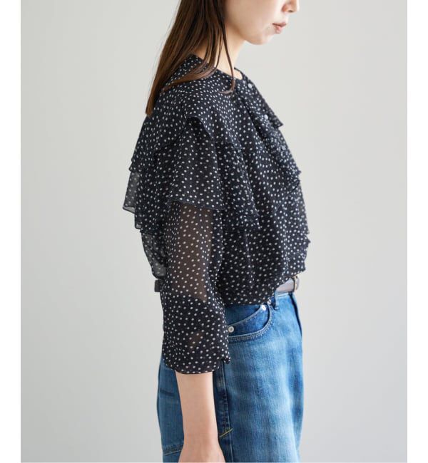 IENA「《一部カラーWEB・一部店舗限定/追加》楊柳フリルブラウス」|シャツ・ブラウス|