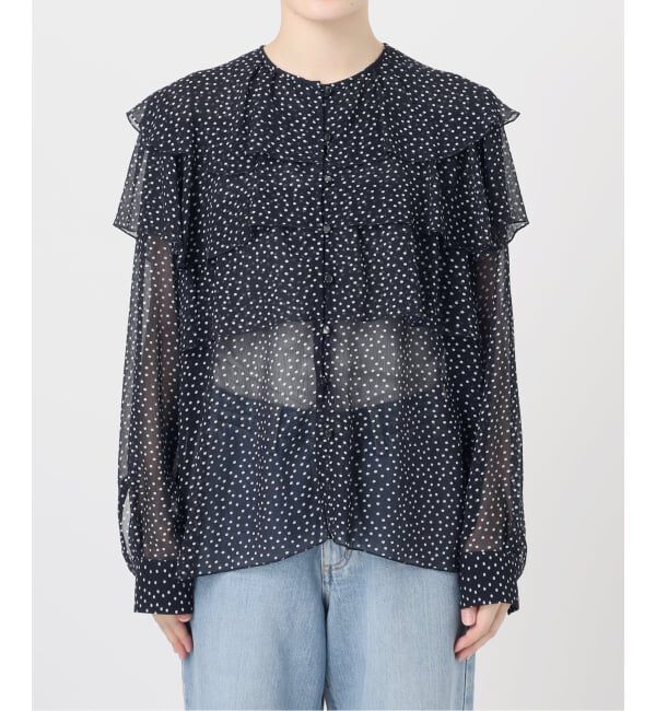 IENA「《一部カラーWEB・一部店舗限定/追加》楊柳フリルブラウス」|シャツ・ブラウス|