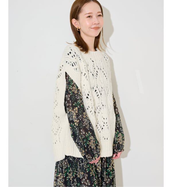 SLOBE IENA「ガラアミニットベスト」|ベスト・ジレ|ナチュラル