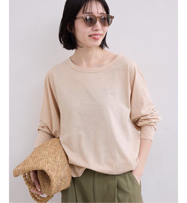 SLOBE IENA「《予約》シアー天竺ニュアンスプルオーバー」|Tシャツ・カットソー|ベージュ