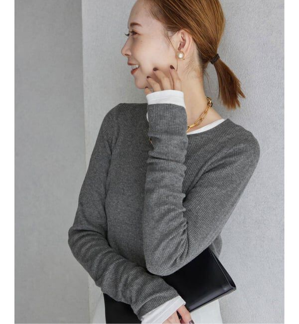 SLOBE IENA「《WEB限定/追加3予約》スイビハイゲージプルオーバー」|ニット・セーター|