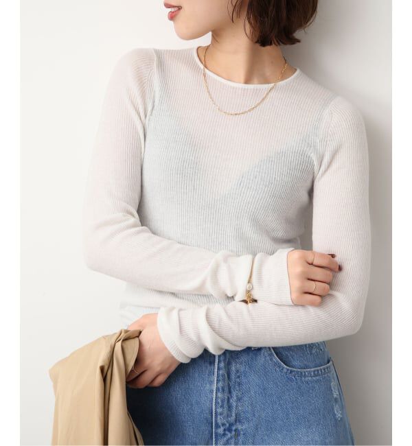 SLOBE IENA「《WEB限定/追加3予約》スイビハイゲージプルオーバー」|ニット・セーター|