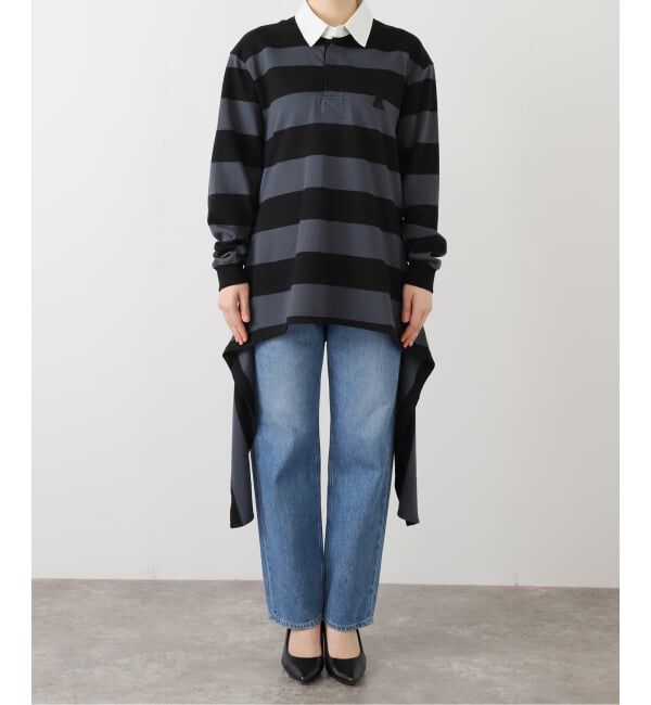 PULP「【Geek Office / ギークオフィス】OPEN YY Knitted STRIPE TRIM RUGBY SHIRT」|その他|
