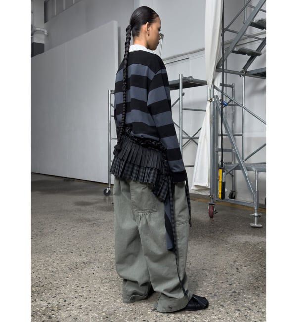 PULP「【Geek Office / ギークオフィス】OPEN YY Knitted STRIPE TRIM RUGBY SHIRT」|その他|