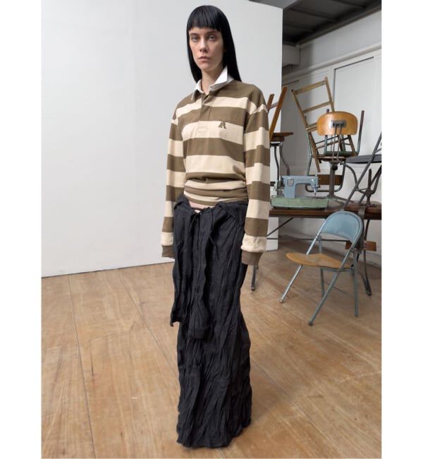 PULP「【Geek Office / ギークオフィス】OPEN YY Knitted STRIPE TRIM RUGBY SHIRT」|その他|