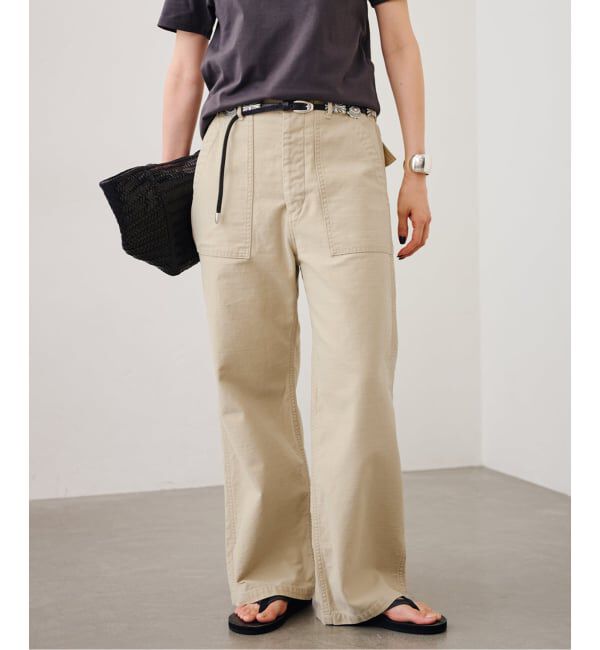 FRAMeWORK「≪一部カラーWEB限定≫ミリタリースラブバックサテンベイカーパンツ」|カーゴ|