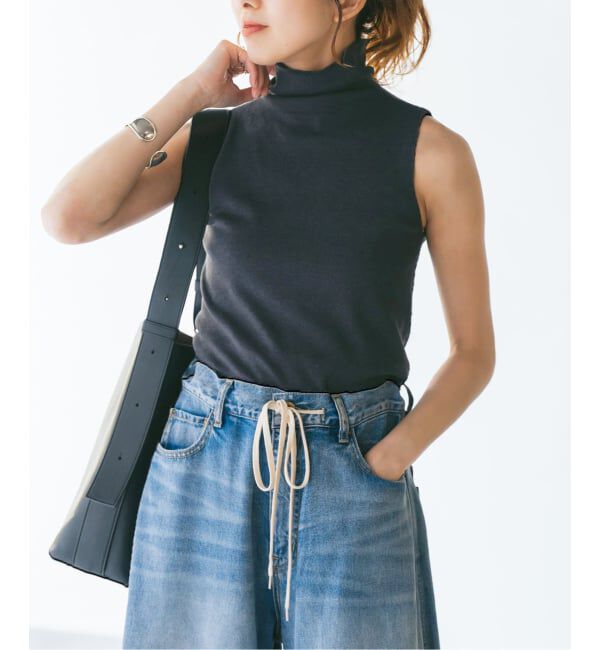 Spick and Span「《手洗い可》シルク混アメスリタートルネック」|ニット・セーター|グレーA