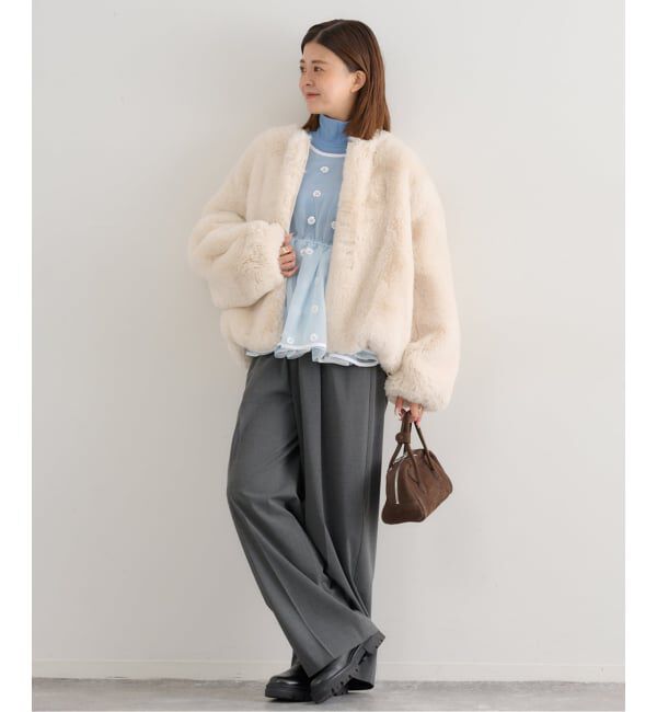 U by SPICK&SPAN「フェイクファージップブルゾン」|その他|