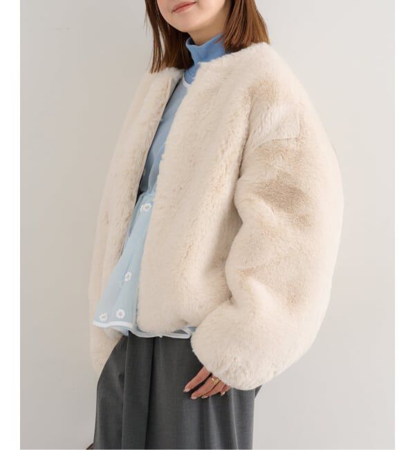 U by SPICK&SPAN「フェイクファージップブルゾン」|その他|