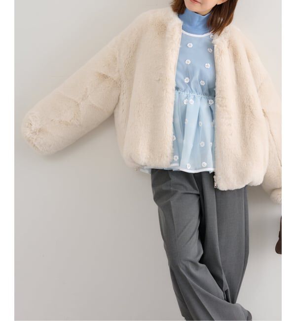 U by SPICK&SPAN「フェイクファージップブルゾン」|その他|