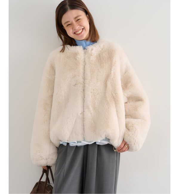 U by SPICK&SPAN「フェイクファージップブルゾン」|その他|