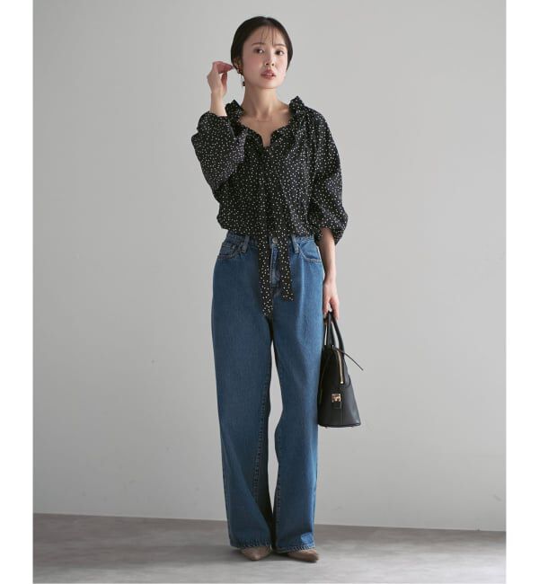 NOBLE「スタンドフリルボウタイブラウス」|シャツ・ブラウス|