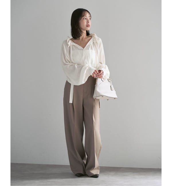 NOBLE「スタンドフリルボウタイブラウス」|シャツ・ブラウス|