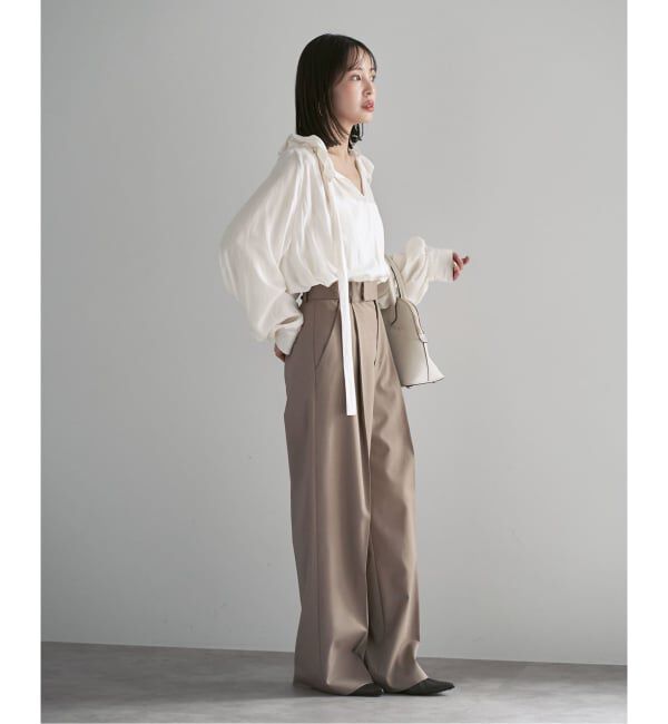 NOBLE「スタンドフリルボウタイブラウス」|シャツ・ブラウス|