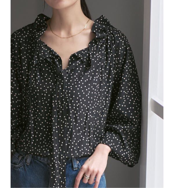 NOBLE「スタンドフリルボウタイブラウス」|シャツ・ブラウス|